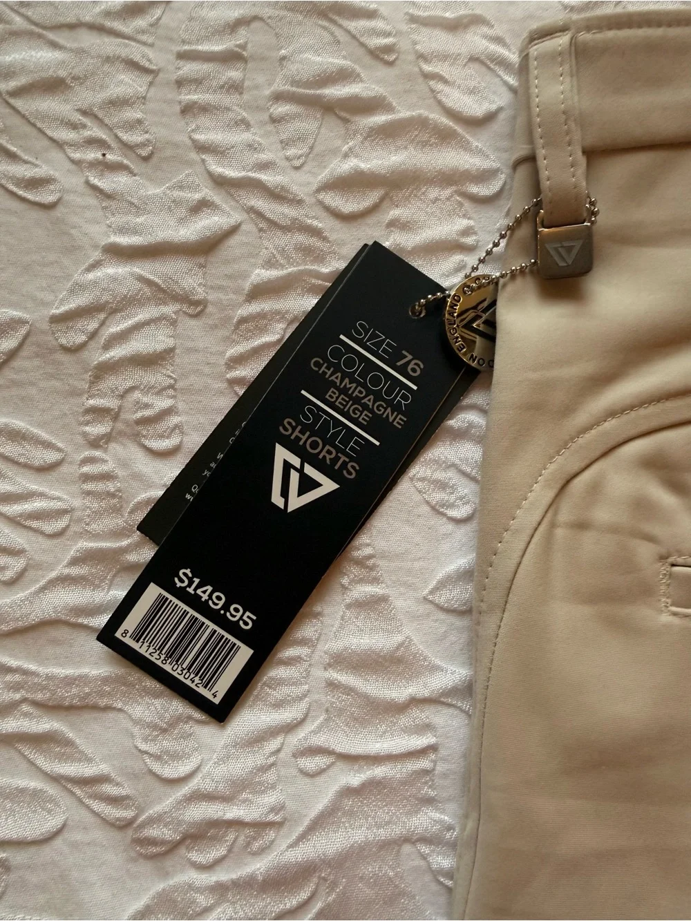 Charles Vane London England Men's Designer Shorts Champagne Beige Size 76 NWT